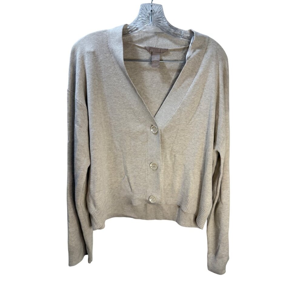 H&M Womens Beige Knit Cardigan Sweater S‎